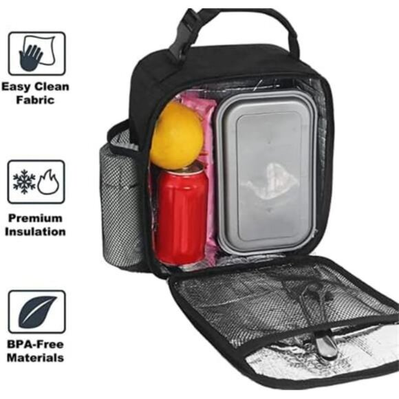 small insulated lunch box bag for adults reusable cooler tote for work travel bl - Picture 5 of 7